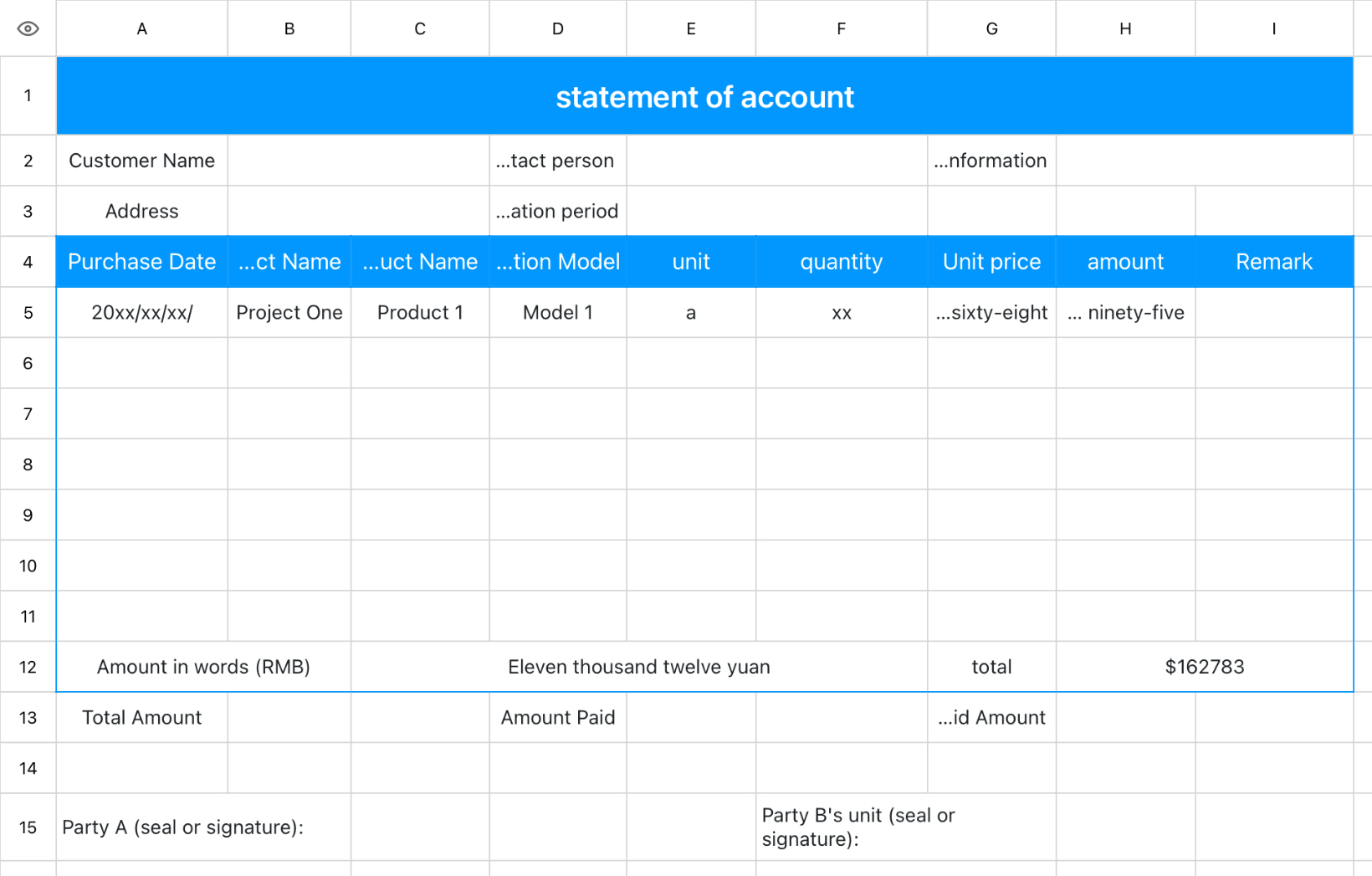 statement of account 1